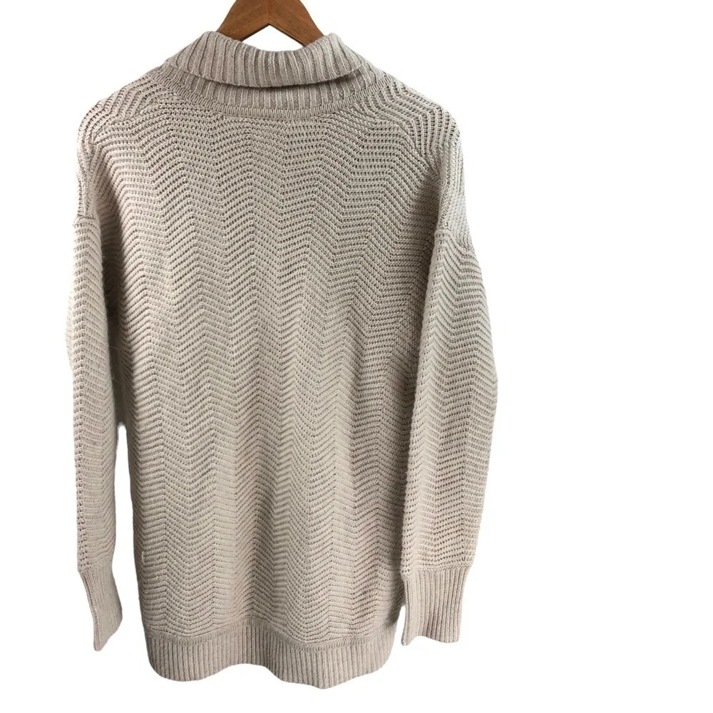 Lovestitch Angora Blend Sweater Size M Cable-Knit Cozy Casual Long Collar Pocket